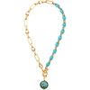 Ellie Necklace, Gold/Turquoise - Necklaces - 1 - thumbnail