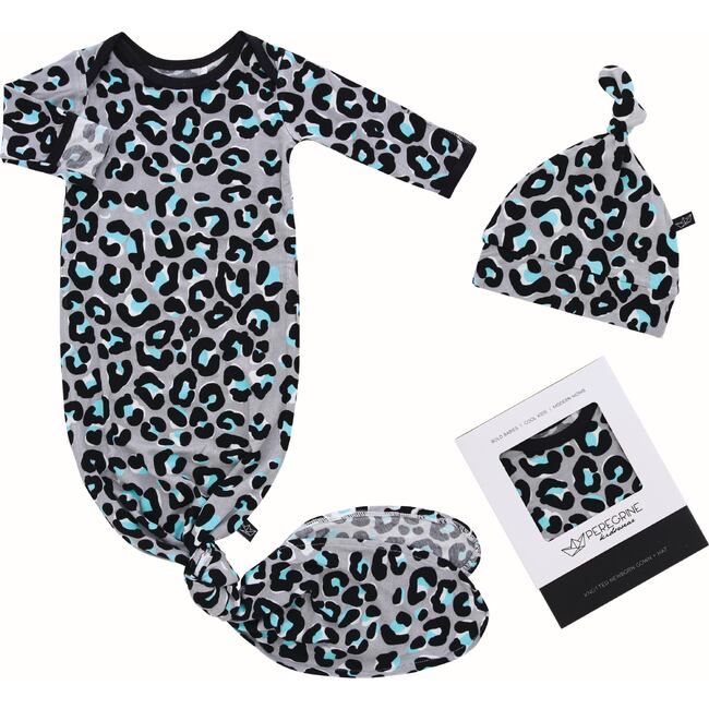Newborn Gown Hat Set, Mod Leopard