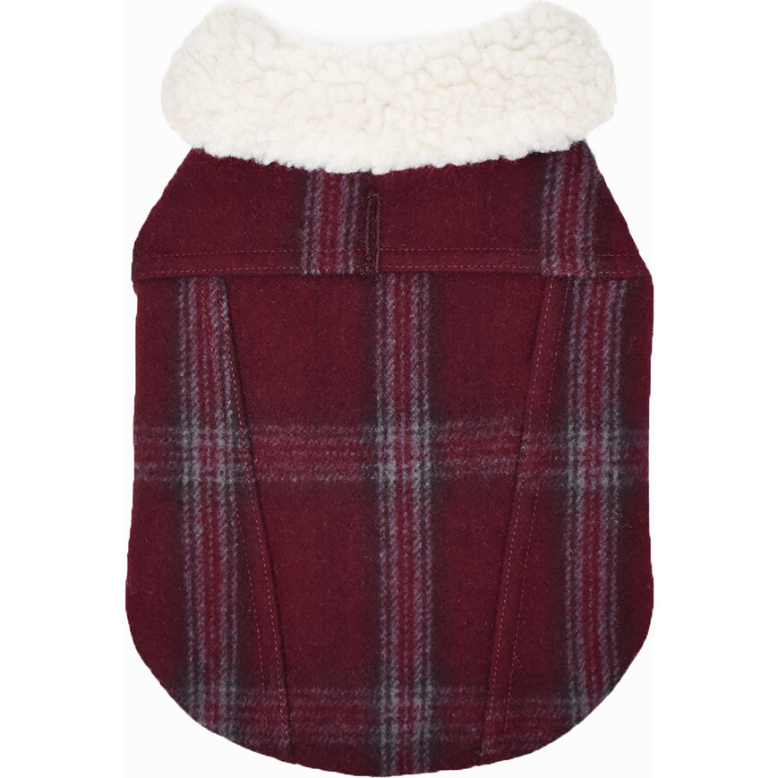 Modern Classic Coat, Merlot Plaid - Dog Clothes - 1