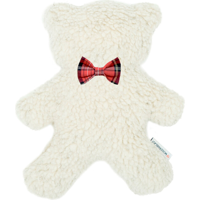 Holiday Lavender Bedtime Bear, Red Plaid and Cream