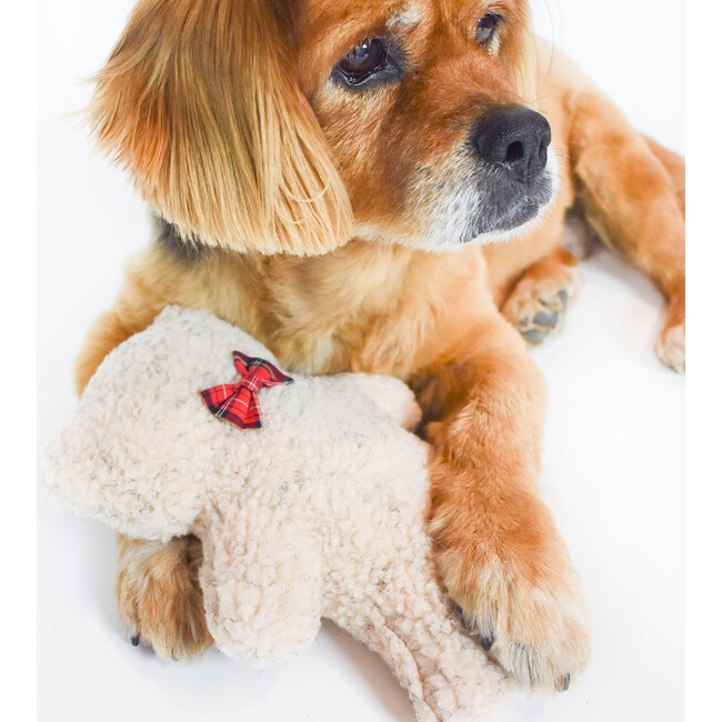 Holiday Lavender Bedtime Bear, Red Plaid and Cream