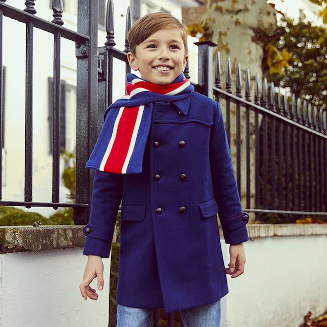 Marylebone Pea Coat, Portland Blue - Wool Coats - 5