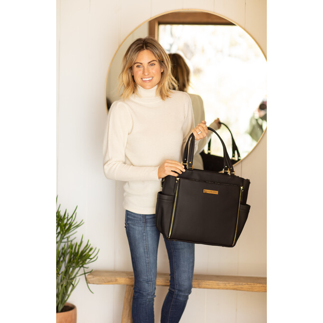 City Carryall, Black Matte Leatherette - Diaper Bags - 5
