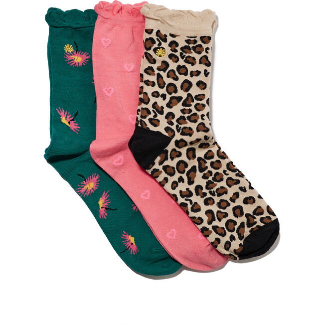 Women's Set of 3 Sweetheart Safari Socks