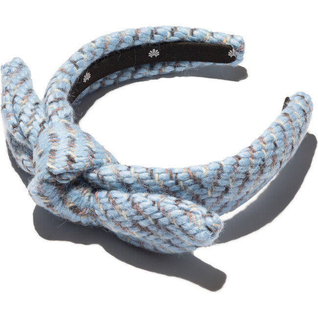 Kids Knitted Bow Tie Knotted Headband, Sky Blue