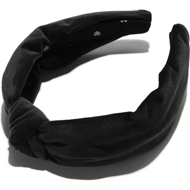 Women's Velvet Knotted Headband, Jet - Hair Accessories - 1 - zoom