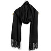 Women's Woven Cashmere Wrap, Black - Scarves - 2