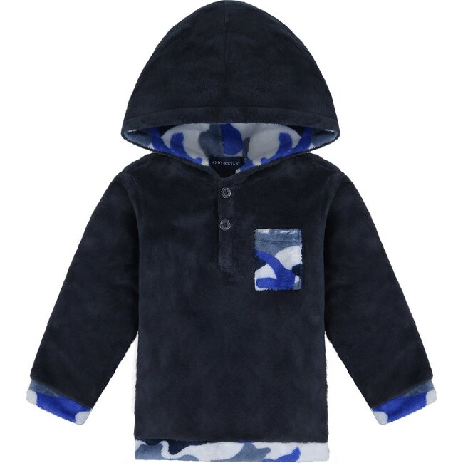 Baby Sherpa Plush Set, Navy - Sweaters - 4
