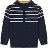 Baby 3-Piece Zip Sweater Set, Navy - Sweaters - 4 - thumbnail
