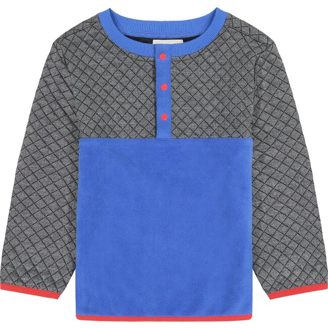 Quilted Fleece Set, Grey - Sweaters - 5