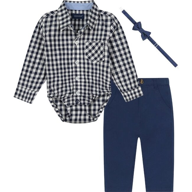 Baby 3-Piece Bowtie Set, Navy