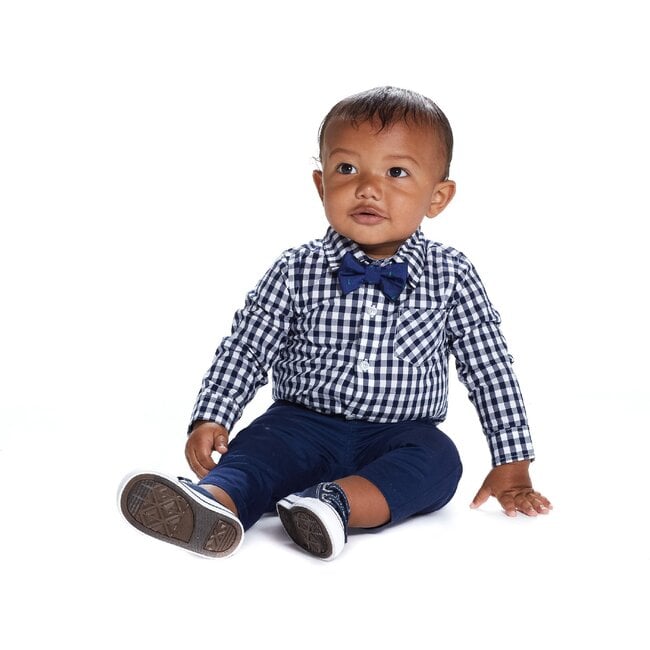 Baby 3-Piece Bowtie Set, Navy