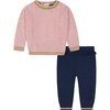 Baby Chenille Sweater Set, Pink - Sweaters - 1 - thumbnail