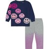 Baby Fuzzy Smile Sweater Set, Navy - Sweaters - 1 - thumbnail