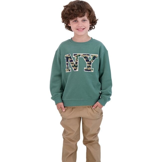 Chenille Sweatshirt, Green - Sweatshirts - 5