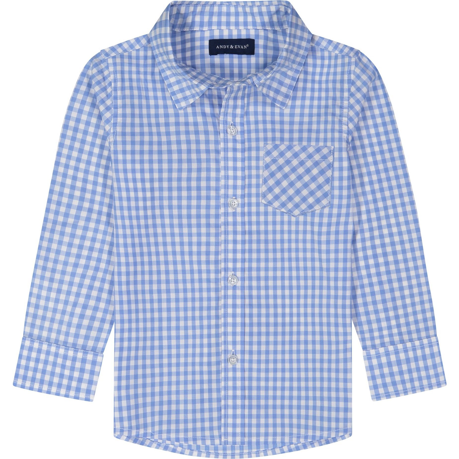 Gingham Button Down, Light Blue - Shirts - 1