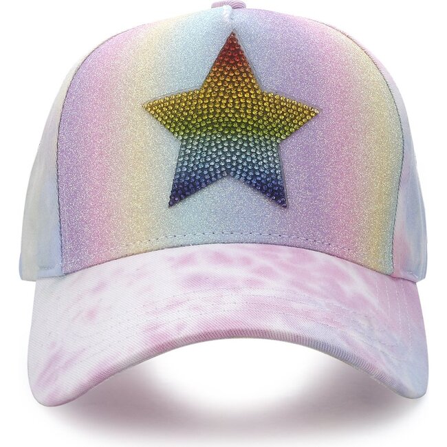 Baseball Cap with Star, Purple Tie Dye