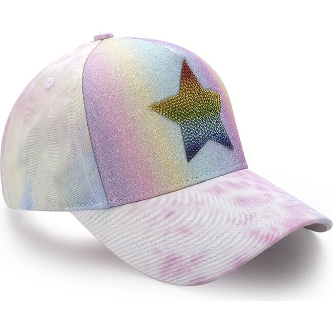 Baseball Cap with Star, Purple Tie Dye