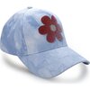 Baseball Cap With Flower, Blue Tie Dye - Hats - 2