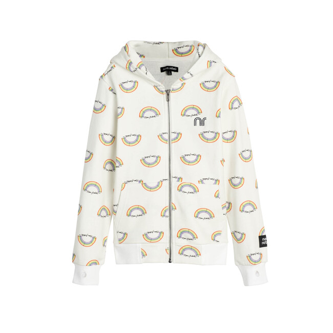 Rowan Sweatshirt Hoodie, Marshmallow Rainbow - Sweatshirts - 1