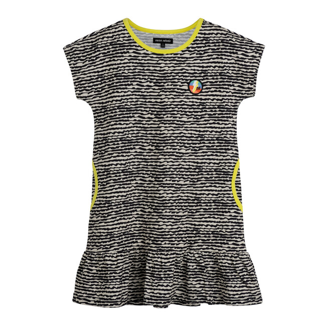 Sia Jersey Shirt Dress, Faded Black Fun Stripe - Dresses - 1