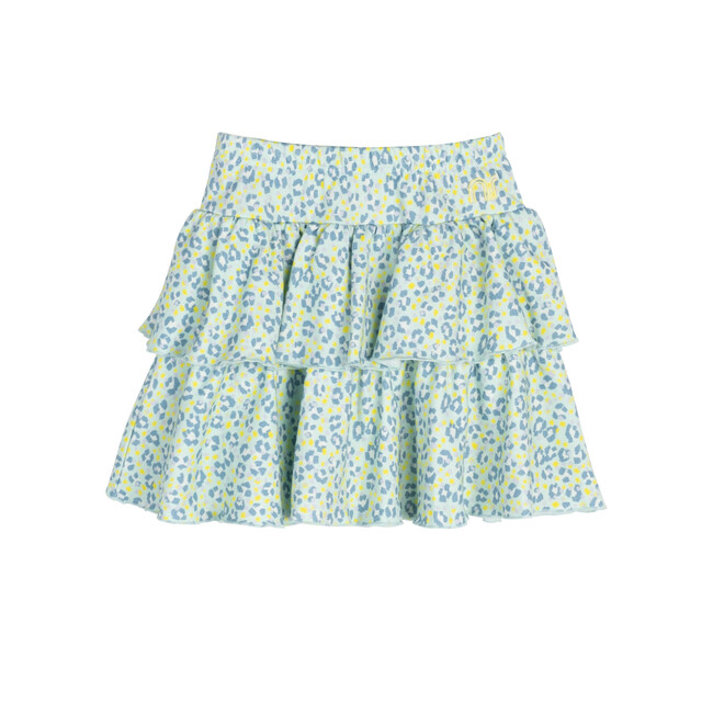 Courtney Ruffle Skirt, Mint Leopard - Skirts - 1