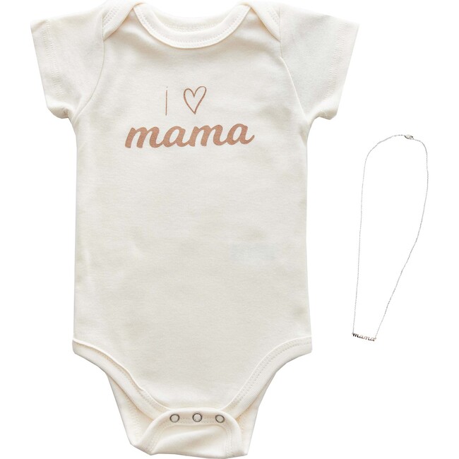 The Perfect Bundle - Sterling Silver Mama Necklace and Tenth & Pine Onesie