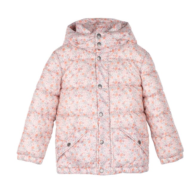 Rhodes Puffer Jacket, Brushstroke Flowers