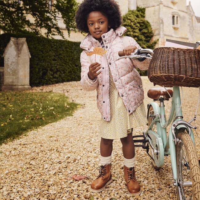 Rhodes Puffer Jacket, Brushstroke Flowers