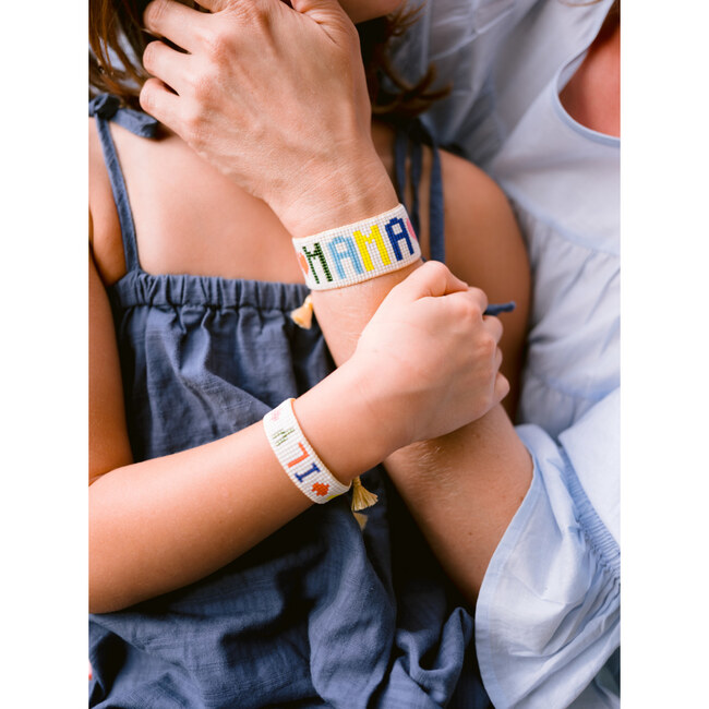 Women's MAMA Beaded Bracelet, Rainbow - Bracelets - 6