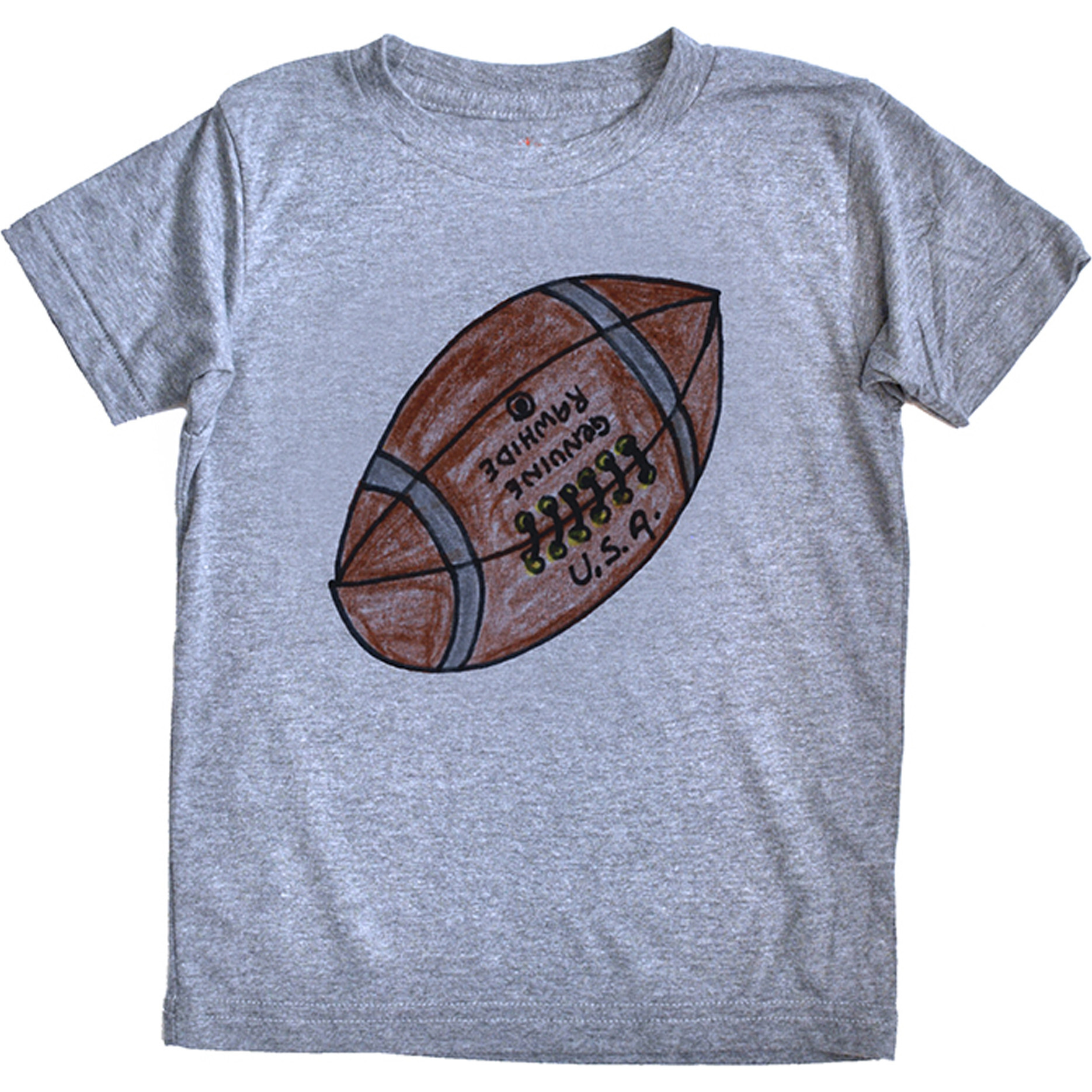 Football Tee, Grey Triblend - T-Shirts - 1