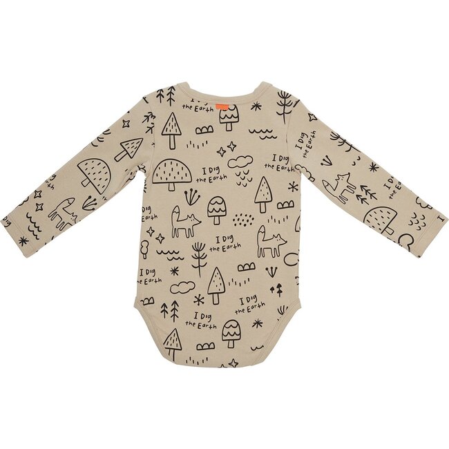 I Dig the Earth Camel Bodysuit, Tan - Onesies - 3