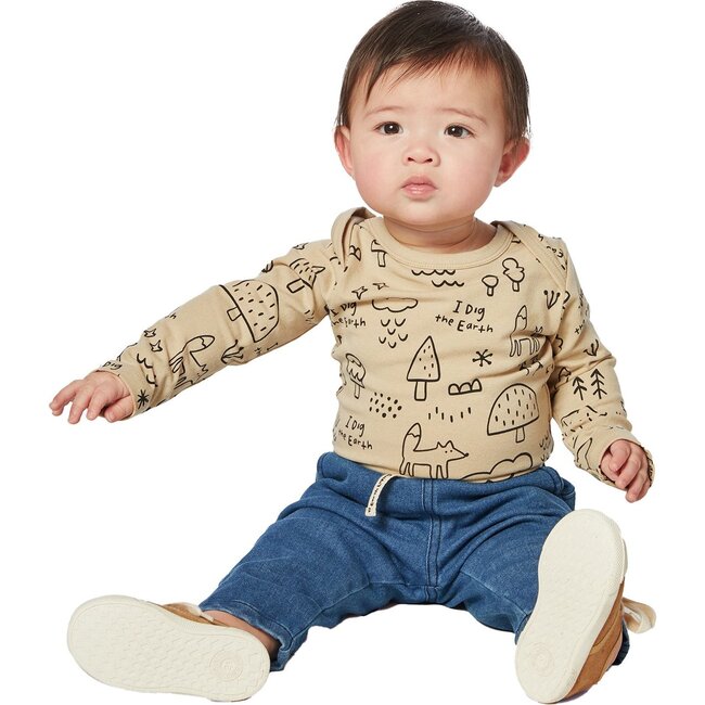I Dig the Earth Camel Bodysuit, Tan - Onesies - 4