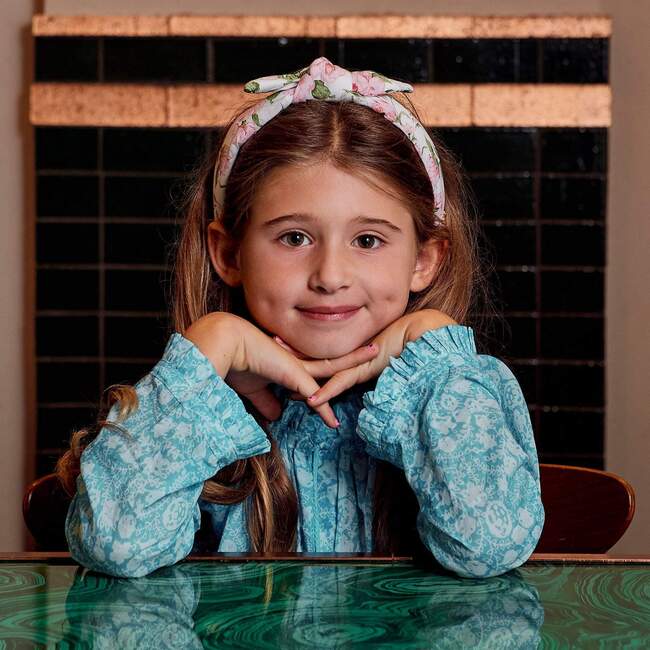 Kids Liberty Bow Tie Knotted Headband, Carolina Rosa