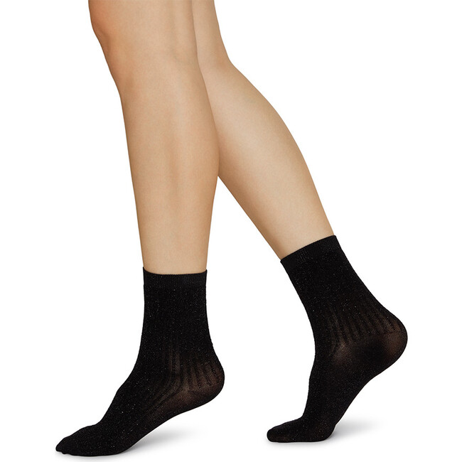 Women's Stella Shimmery Socks, Black