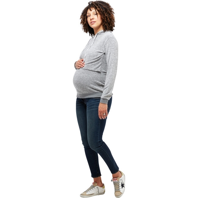 Women's Jojo Maternity + Nursing Hoodie, Gray Hacci - Sweatshirts - 2