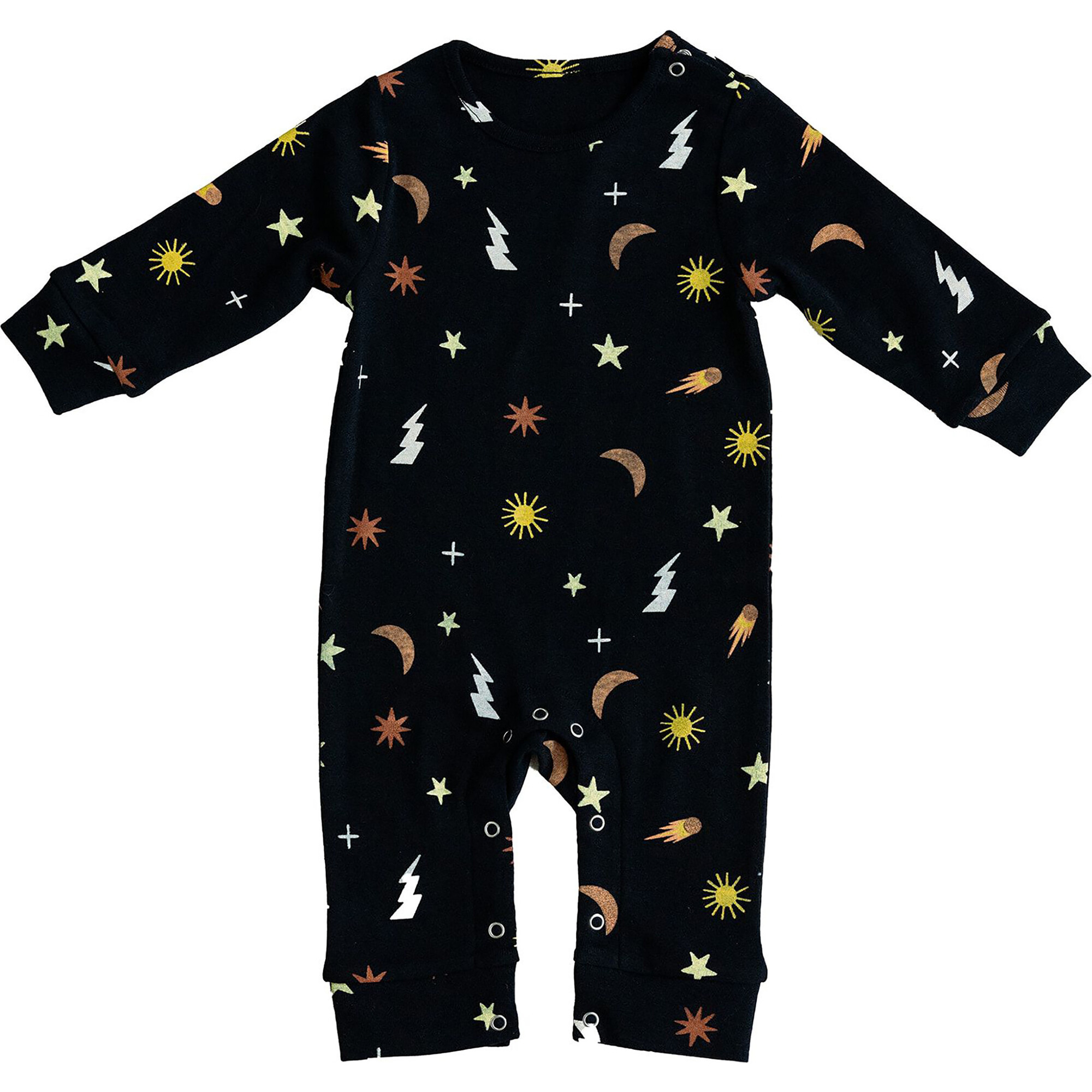 Austen Outer Space Romper, Black - Rompers - 1