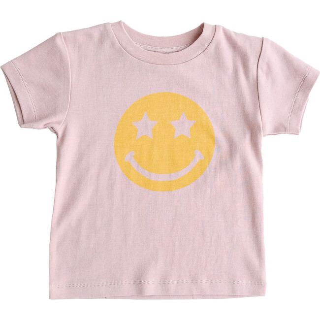 Printed Tee, Smiley Face Misty Rose