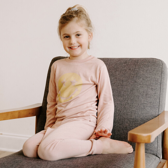 Lounge Set, Smiley Face Misty Rose - Bizz x Siss Sleepwear | Maisonette