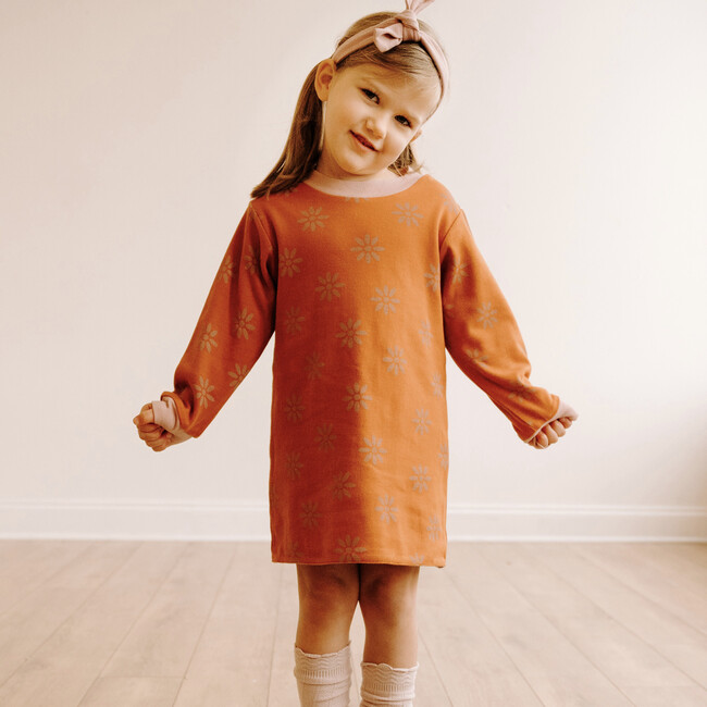 Ellie Reversible Dress, Retro Floral/Misty Rose - Dresses - 2
