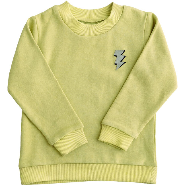 Bolt Crewneck Sweatshirt, Muted Lime - Sweatshirts - 1