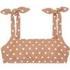 Women's Dot Tie Knot Bikini Top, Mocha - Two Pieces - 1 - thumbnail