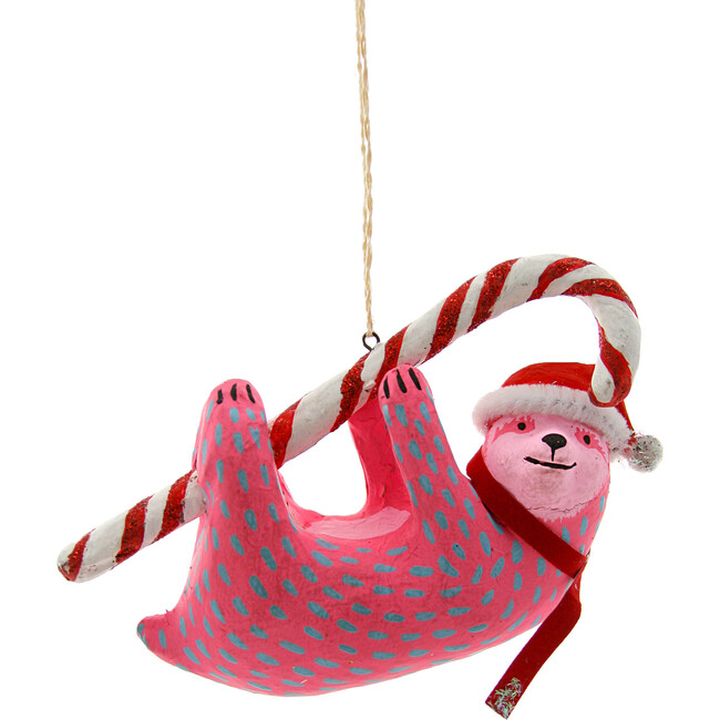 Candycane Sloth Ornament