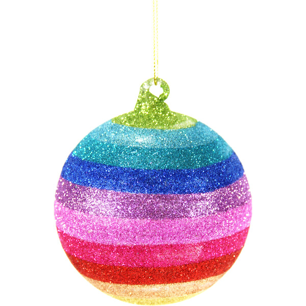 Glitter Rainbow Ball Ornament Cody Foster Ornaments & Toppers