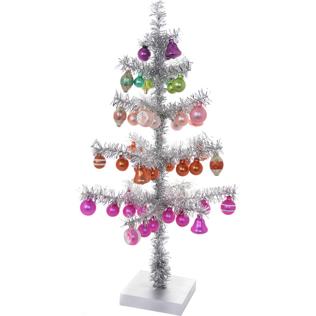 Decorated Tinsel Tree, Silver
