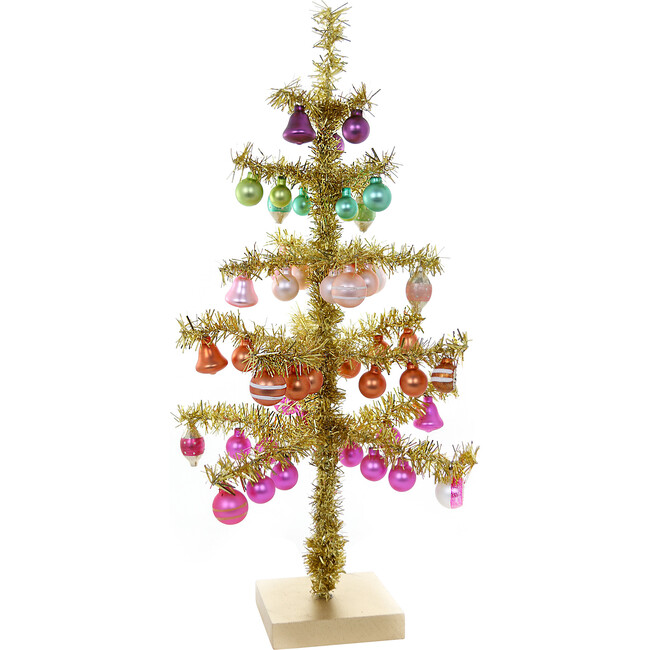 Decorated Tinsel Tree, Gold