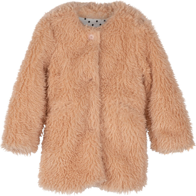 Gemma Shaggy Coat, Dusty Rose