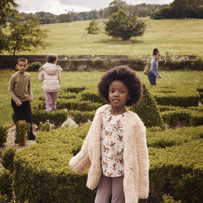 Gemma Shaggy Coat, Dusty Rose