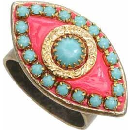 Pink & Turquoise Evil Eye Ring