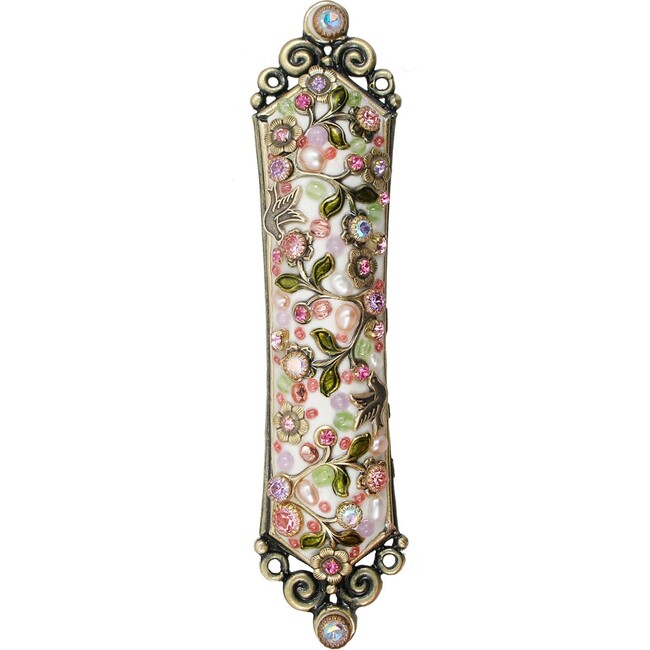Mezuzah in White Floral